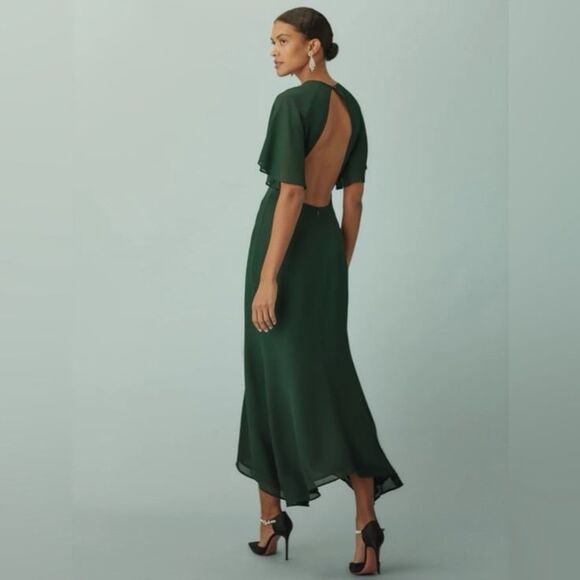 Reformation Carletta Dress in Forest Size 8 - Picture 3 of 9